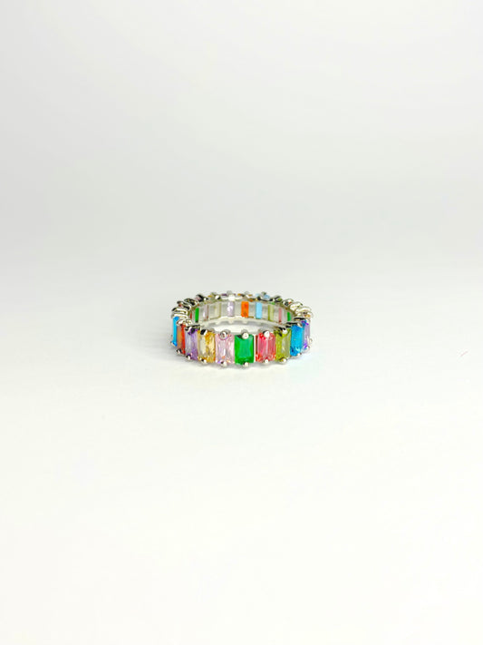 Emerald Cut Multi-Color gem band