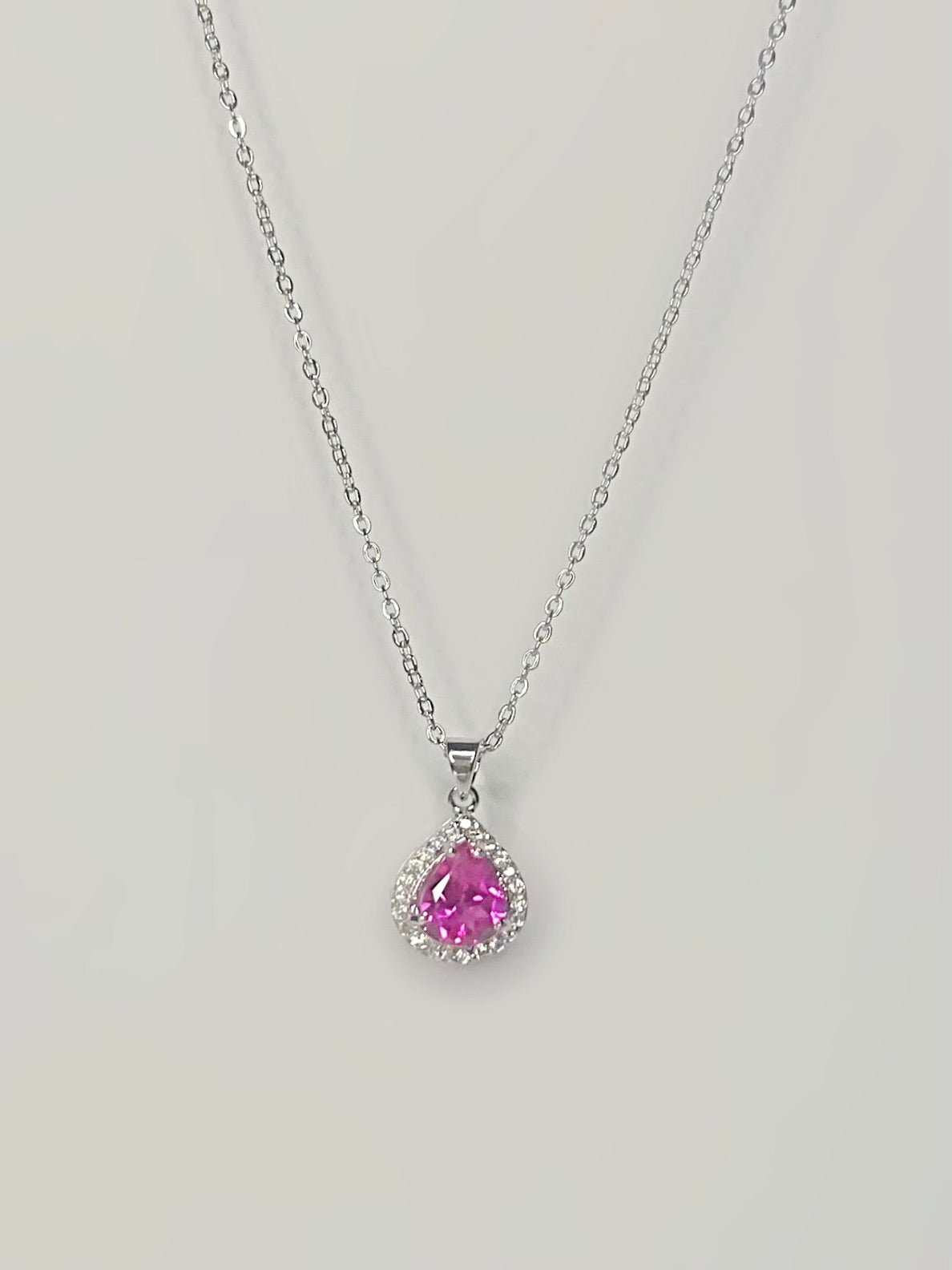 Pink Sapphire Drop necklace