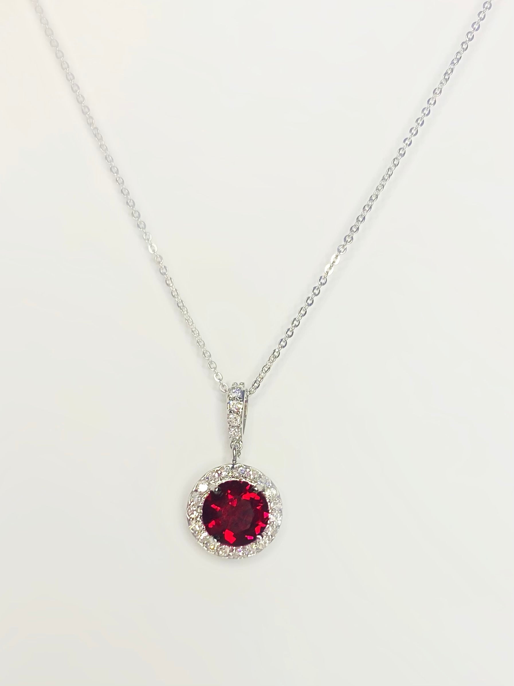 Ruby Halo Necklace